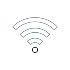 Set of Wireless network sign symbol icon black color
