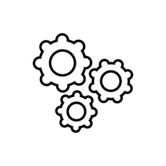 Gears line icon, vector outline logo isolated on white background