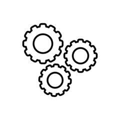 Gears line icon, vector outline logo isolated on white background