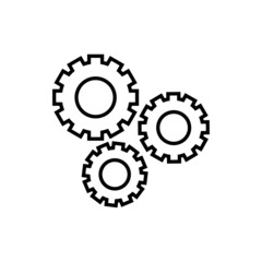 Gears line icon, vector outline logo isolated on white background