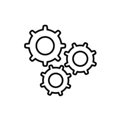 Gears line icon, vector outline logo isolated on white background