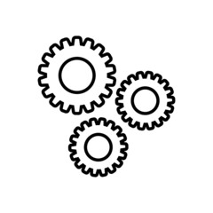Gears line icon, vector outline logo isolated on white background