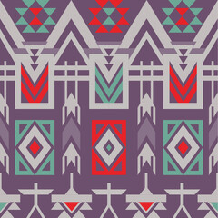 seamless tribal pattern Aztec geometric vector background can be used in textile design, web design for clothing, jewelry, decorative paper, wrapping, envelopes; Backpack, fabric pattern design.