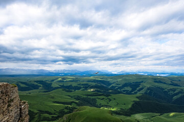 Fototapeta premium View of the mountains and the Bermamyt plateau in the Karachay-Cherkess Republic, Russia.