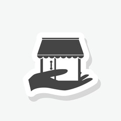 Shop sticker icon isolated on white background