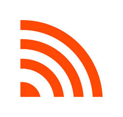 Wifi signal icon vector orange color
