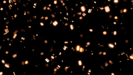 background 3d confetti glitter golden festive concept black background