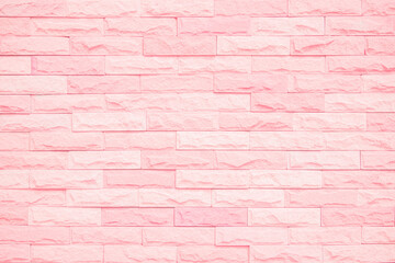 Fototapeta premium Pastel pink and white brick wall texture background. Home or office design backdrop decoration.