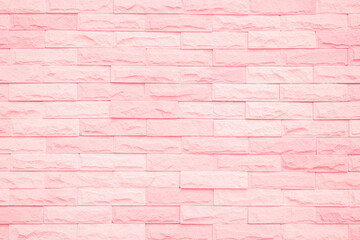 Pastel pink and white brick wall texture background. 