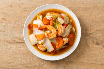 stir-fried Chinese cabbage with shrimps
