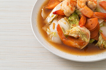 stir-fried Chinese cabbage with shrimps