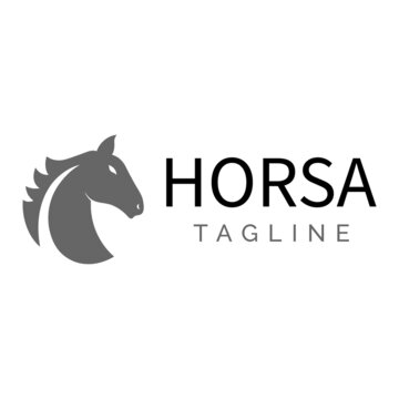 Horse animal logo design template vector isolated illustration