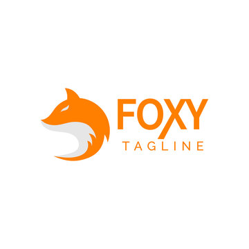 Fox animal  logo design template vector isolated