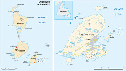 Map of the territorial community of Saint-Pierre and Miquelon, France
