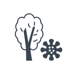 Virus on plant related vector glyph icon. Isolated on white background. Editable vector illustration