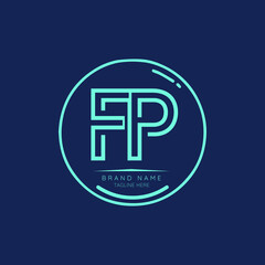 Creative FP initial letter logo design elements. Modern Minimalist business letter logo vector design template.