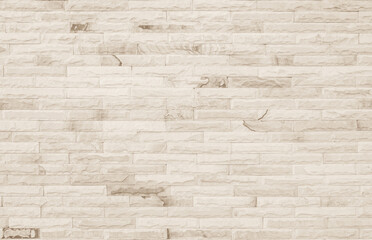 Cream and white brick wall texture background. Brickwork and stonework flooring interior rock old pattern