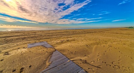 lonely beach in the morning