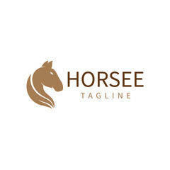 Horse animal logo design template vector isolated illustration