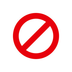 Ban sign related vector glyph icon. Isolated on white background. Editable vector illustration