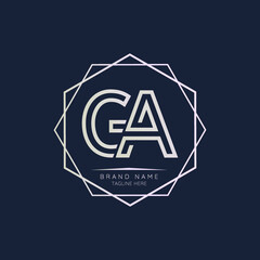 Creative GA initial letter logo design elements. Modern Minimalist business letter logo vector design template.