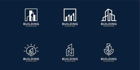 Set collection real estate logo design templates
