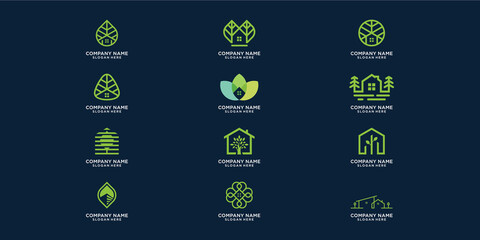 Nature greenhouse logo design vector