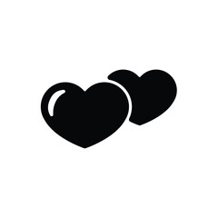 Pairs of hearts icon vector isolated on white, sign and symbol illustration.