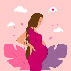 Pregnant woman, expectant mother. Unforgettable period of life.