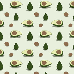 green avocado seamless pattern