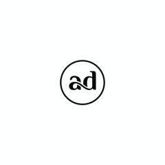 Obraz premium Creative Modern Monogram Logo Letter a d in Circle. Vector Simple Luxury Initial Design