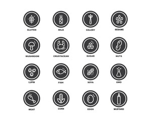 All allergens collected in one place in black.