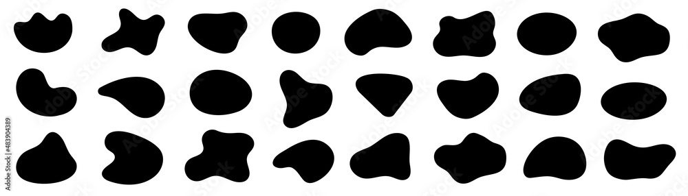 Wall mural blob shape organic, vector illustration set. collection from abstract forms for design and paint. li