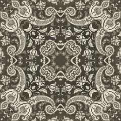 Vintage Decorative ornamental background. Seamless retro Floral pattern.
