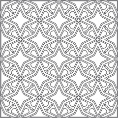 Vector pattern with symmetrical elements . Repeating geometric tiles from striped elements.Monochrome texture.Black and 
white pattern for wallpapers and backgrounds.line art.