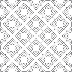 Vector pattern with symmetrical elements . Repeating geometric tiles from striped elements.Monochrome texture.Black and 
white pattern for wallpapers and backgrounds.line art.