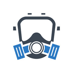 Gas mask related vector glyph icon. Gas mask sign. Isolated on white background. Editable vector illustration