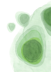 Large size watercolor eco background for invitations, banners, posters, placards, advertisements. Background in green tones. 