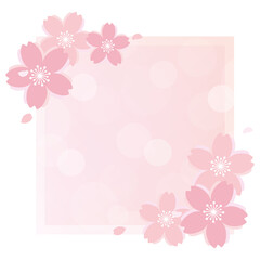 桜の淡いフレーム　正方形