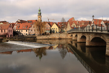 Fototapeta premium Fränkisches Kleinod; Blick auf Lauf a. d. Pegnitz