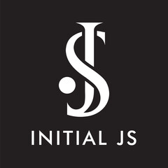JS initial letter logo design template vector