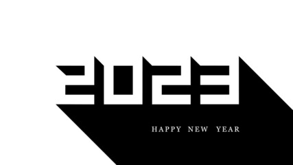 Simple monochrome new year 2023 design. Vector.