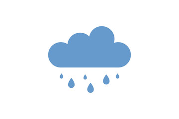 Cloud rain icon. Cloudy weather vector illustration in flat style