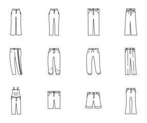 Shorts and pants set icon.