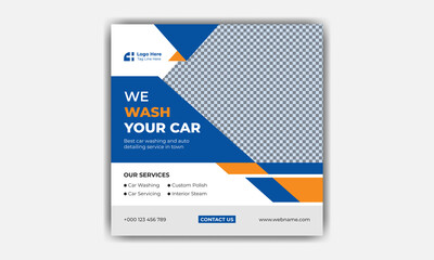 car wash social media post or car cleaning social media post banner 