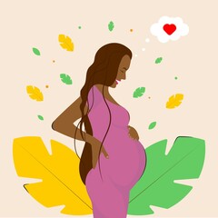 Obraz na płótnie Canvas Pregnant woman, expectant mother. Unforgettable period of life. 