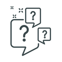 Question bubbles line icon. Ask for a sign of help. Quality design element. Question bubble icon in line style. Editable stroke. Vector