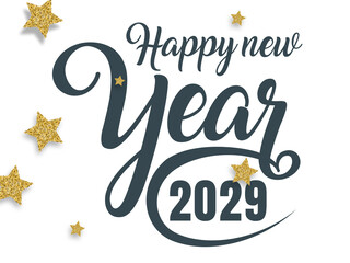 2029 Happy New Year in golden design, Holiday greeting card design