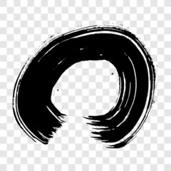 Black grunge brush strokes in circle form
