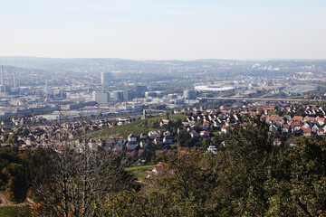View to Stuttgart skyline from Grabkapelle hill	